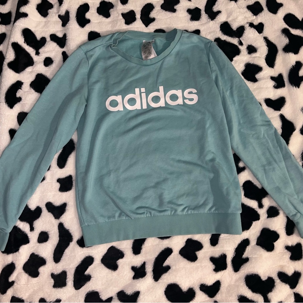 Adidas Women's Teal Crew Neck Sweater